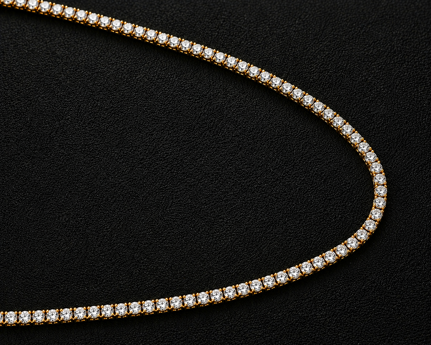Sienna Tennis Necklace 40cm Golden Stainless Steel Women