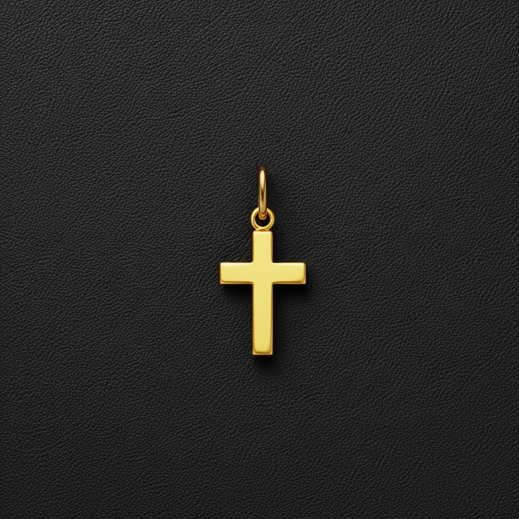 Cross Chain Pendant Gold Stainless Steel